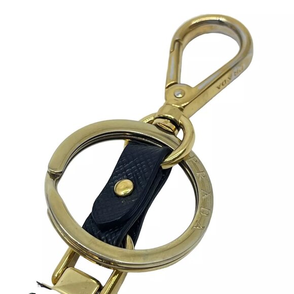 PRADA Triangle Key Holder Black Metallic - Picture 7 of 7